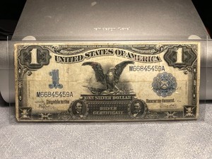 (#102443) 1899 Silver Certificate Black Eagle  FR 236 fine  (see video!)