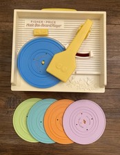 Fisher Price Music Box Record Player w/5 Records 10 Songs Mattel 2010 Windup Toy