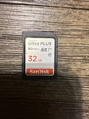 SanDisk Ultra Plus 32GB Standard SD Card.  Brand New Never Used.  80 MB/S