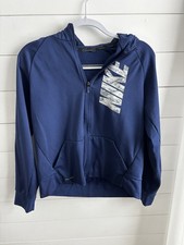Nike Boy's Hoodie Jacket Size XL 16 Navy Blue Zip Front 0333