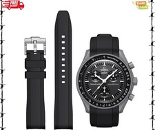 Curved Silicone Strap for Omega X Swatch Moonswatch Speedmaster 20mm 22mm