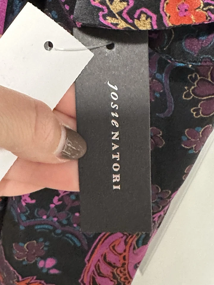 Josie Natori, Bata Mujer Nueva 100% Seda, Multicolor Floral, Talla Pequeña Foto 4 de 4