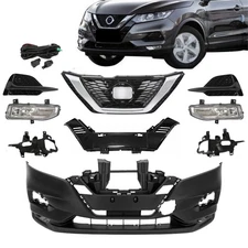 Complete Front Bumper Assembly Grille Fog Light For 2020-2022 Nissan Rogue Sport