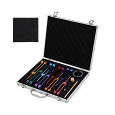 Chakra Tuning Fork Set, Adjustable Weighted Tuning Fork Set, 8 Colorful Chakr...