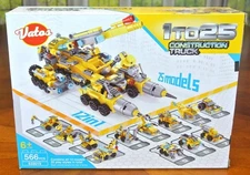 Vasos Construction Truck Set Toy STEM Building Science 566 PCS 25 Models