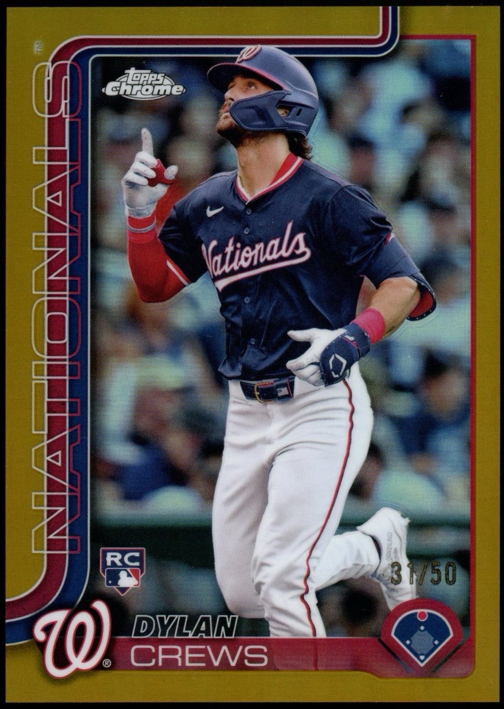 2025 Topps Chrome DYLAN CREWS True Gold Refractor Rookie /50 #146 WAS Nationals