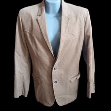 Vintage Western Blazer Large Mens Cowboy Style Corduroy Lasso USA Jacket 1970's