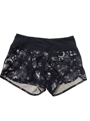 Lululemon Run Time Shorts Black And White Size 4