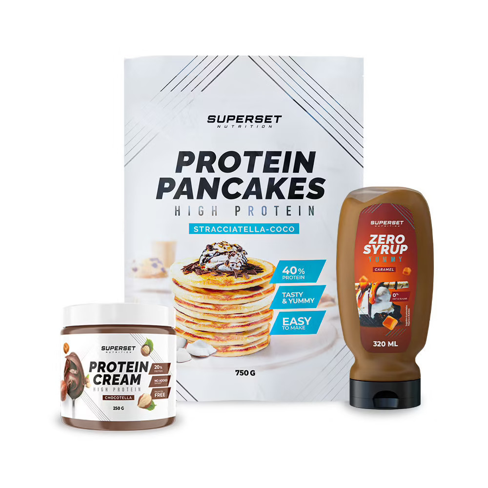 Pancakes Protéinés et Crème Chocotella pour Petit-Déjeuner Sportif Superset Nutrition