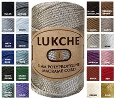 3mm Premium Polyester Macrame Cord 147 Yards , 8.82 Oz 100 Polypropylene ...