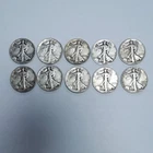 Walking Liberty Half Dollars Lot of 10 Circulated 1941-1945 Full Date Lot #2