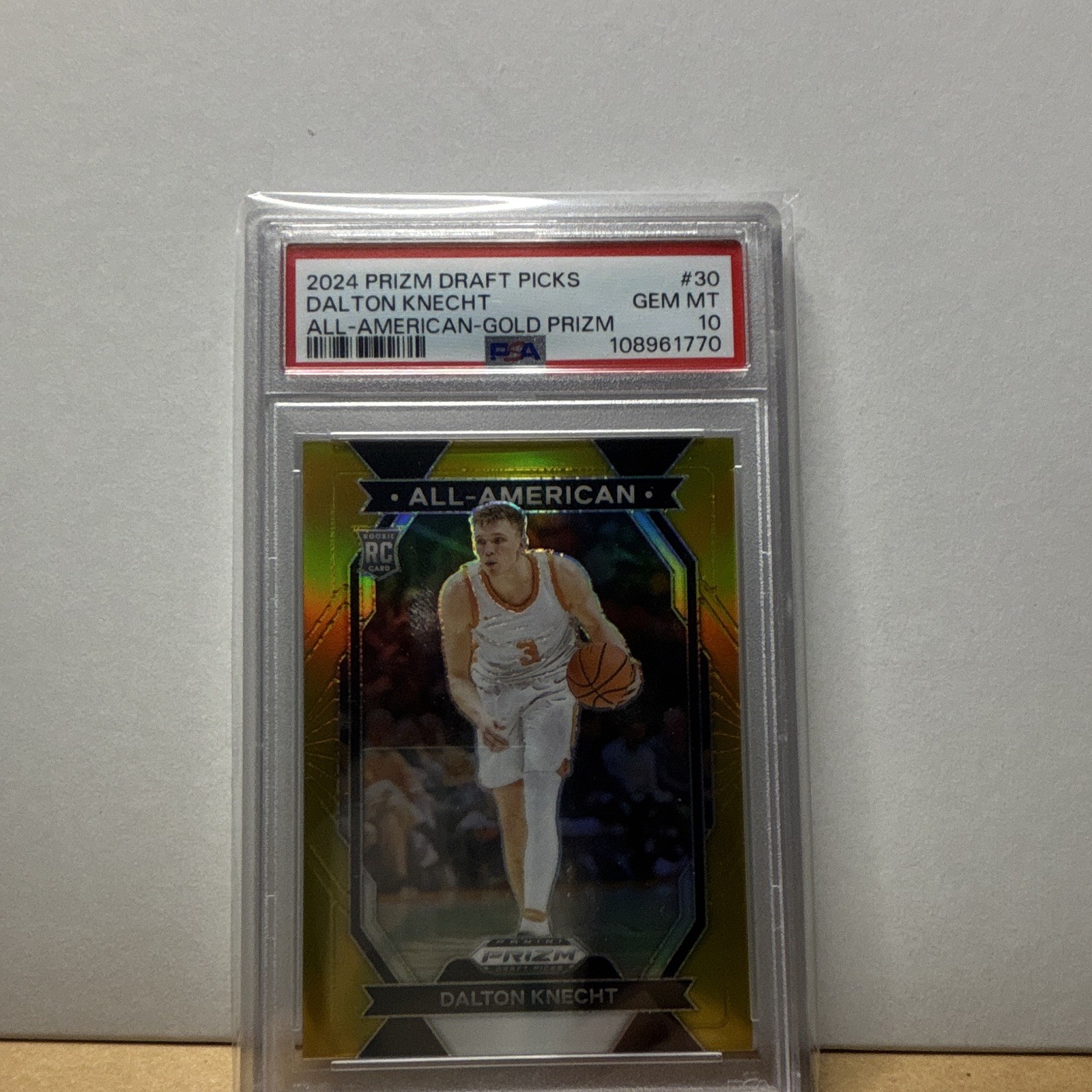 Panini 2024 Prizm Draft Picks Dalton Knecht Gold Prizm 4/10 PSA 10 RC #30