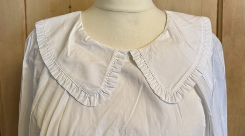 M&S White Cotton Blouse Top Large Collar Size 22 NWTs RRP £29.50 - Bild 4 von 15
