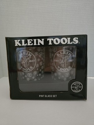 Klein Tools Collectible Lineman Etched 16 oz Pint Beer Glass Cup Set New