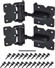 Self Closing Gate Hardware Hinges Heavy Duty for Wooden/Vinyl/PVC Black 