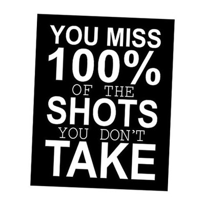 Miss 100% Shots You Don't Take - Motivational Quotes Wall Art, Inspirational 