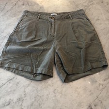 J Jill Shorts Womens 8 Lightweight Outdoors Chino Pockets Casual Olive