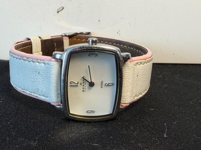 Skagen 330SSLWP Steel  Watch Leather Band Rare