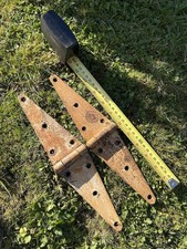 2 Vintage Old Barn / Gate Strap Hinges - Heavy Duty - Rusted