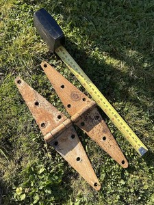 2 Vintage Old Barn / Gate Strap Hinges - Heavy Duty - Rusted