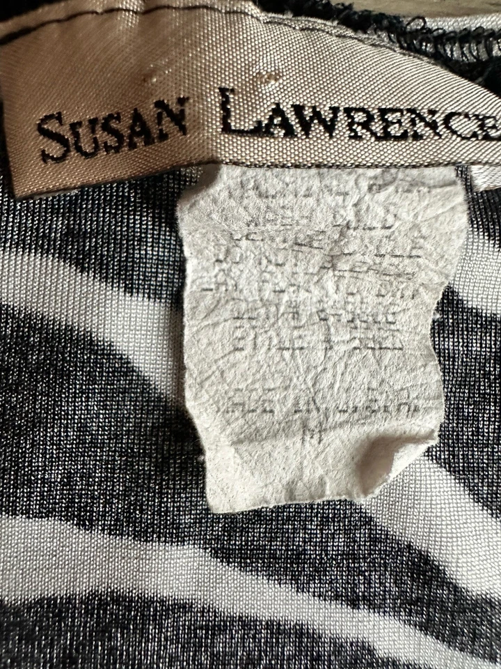 Vestido para mujer Susan Lawrence vintage mediano sin mangas cebra aberturas laterales hecho en EE. UU. Foto 3 de 4