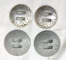 (4) Vintage Texas Longhorn Star Domed Slotted Conchos 1950's?