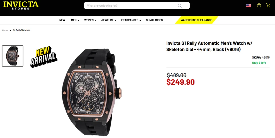 Reloj automático para hombre Invicta S1 Rally con esfera esqueleto-44 mm (49016) nuevo Foto 4 de 4