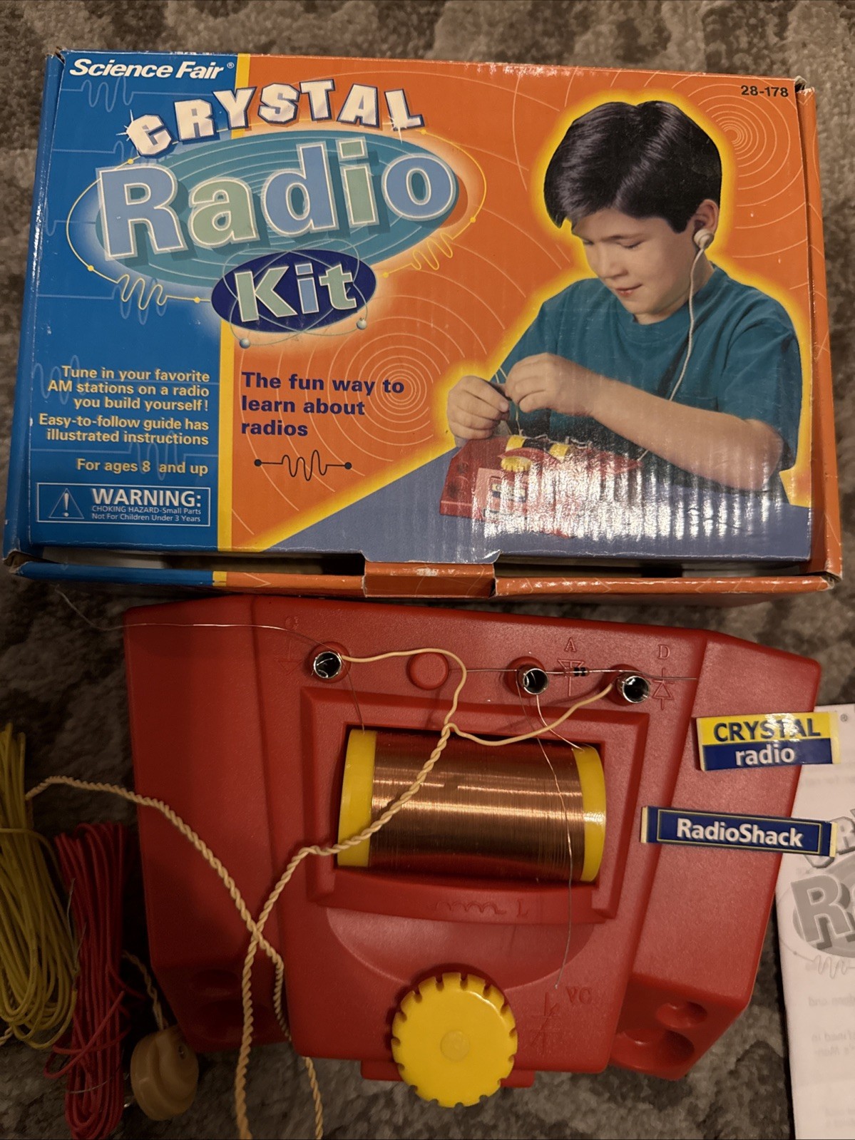 Vintage 1997 Radio Shack Classic Crystal Radio Kit Game Complete W/stickers