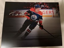 Trent Frederic Boston Bruins Oilers Signed 8x10 Photo Fight vs Pederson COA