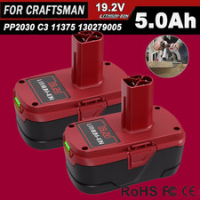 2x 5.0Ah For Craftsman 19.2V Battery C3 DieHard 130279005 11376 130279003 11375