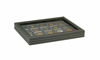 Lindner 2367-2122CE Münzkassette NERA M PLUS mit schwarzer Münzeinlage für 20 Mü
