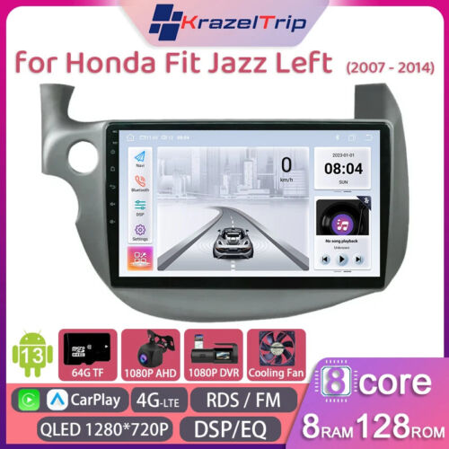 8 Core QLED Car Radio for Honda Fit Jazz 2007- 2014 Carplay Android Auto GPS DSP