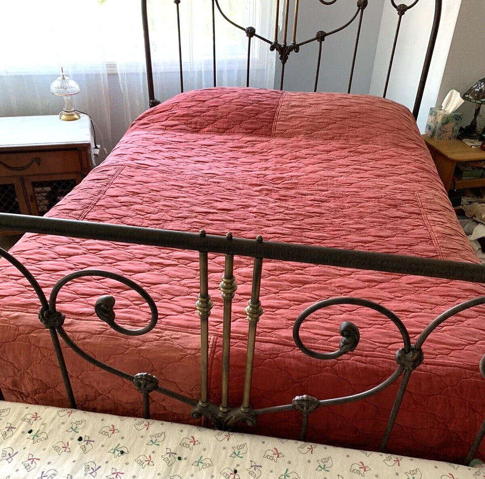 Hecho a mano con restos de seda/lino Bella Notte 97 x 99" edredón amapola NUEVO regalo Foto 4 de 4