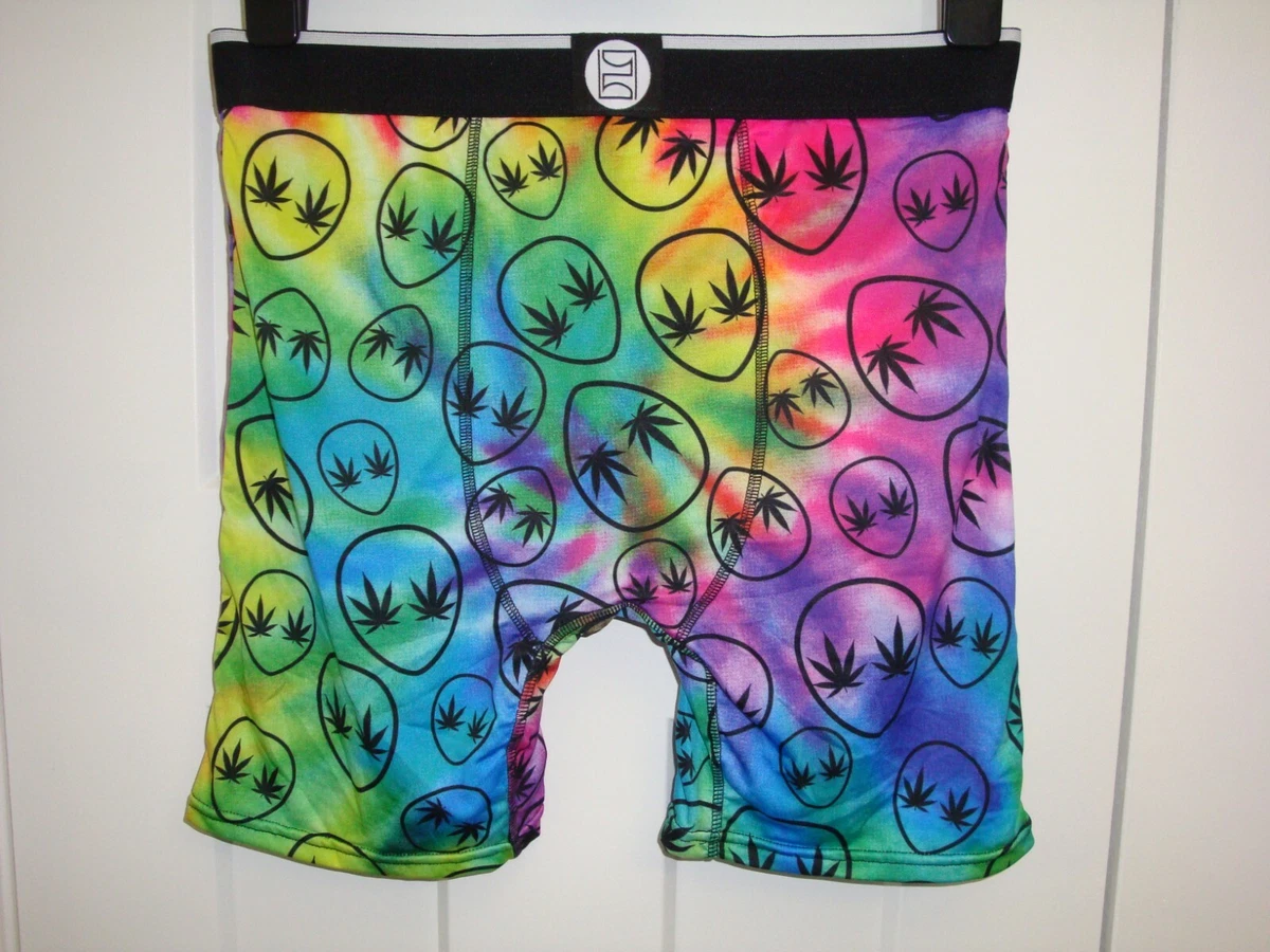 PSD Underwear Men's Boxer Briefs Alien Tie Dye Weed Pot