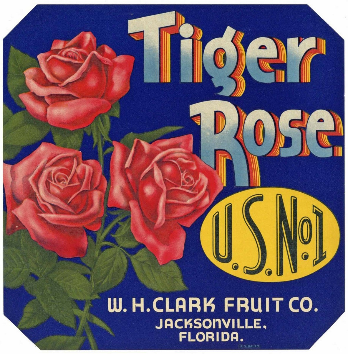 TIGER ROSE Brand, Vintage Jasonville Florida *AN ORIGINAL CITRUS