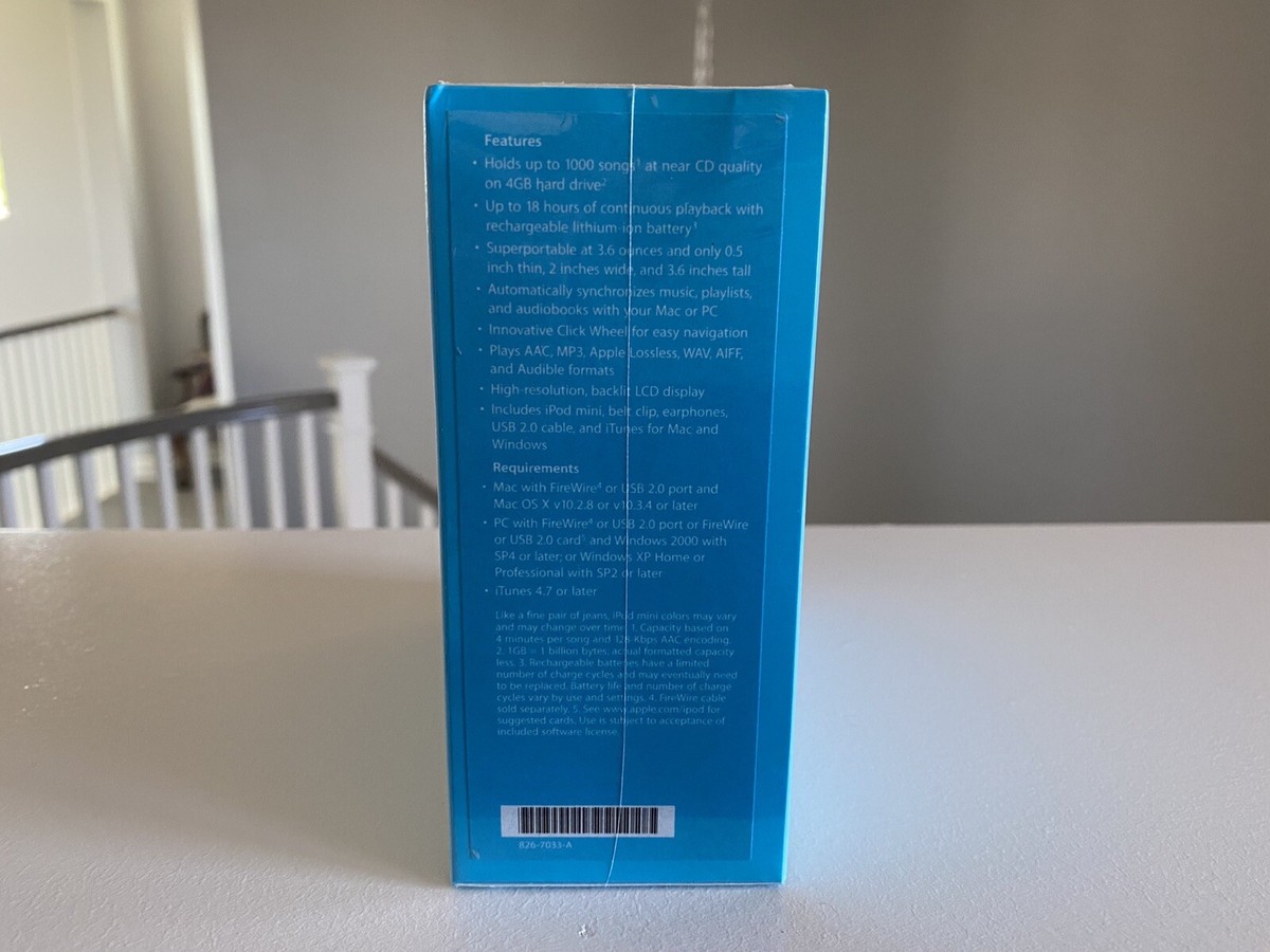 Apple iPod Mini 2nd generation 4gb Blue Factory Sealed | eBay