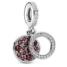 NEW Pandora Sterling Sparkling Dangle Red BIRTHSTONE JANUARY Charm FREE SHIPPING