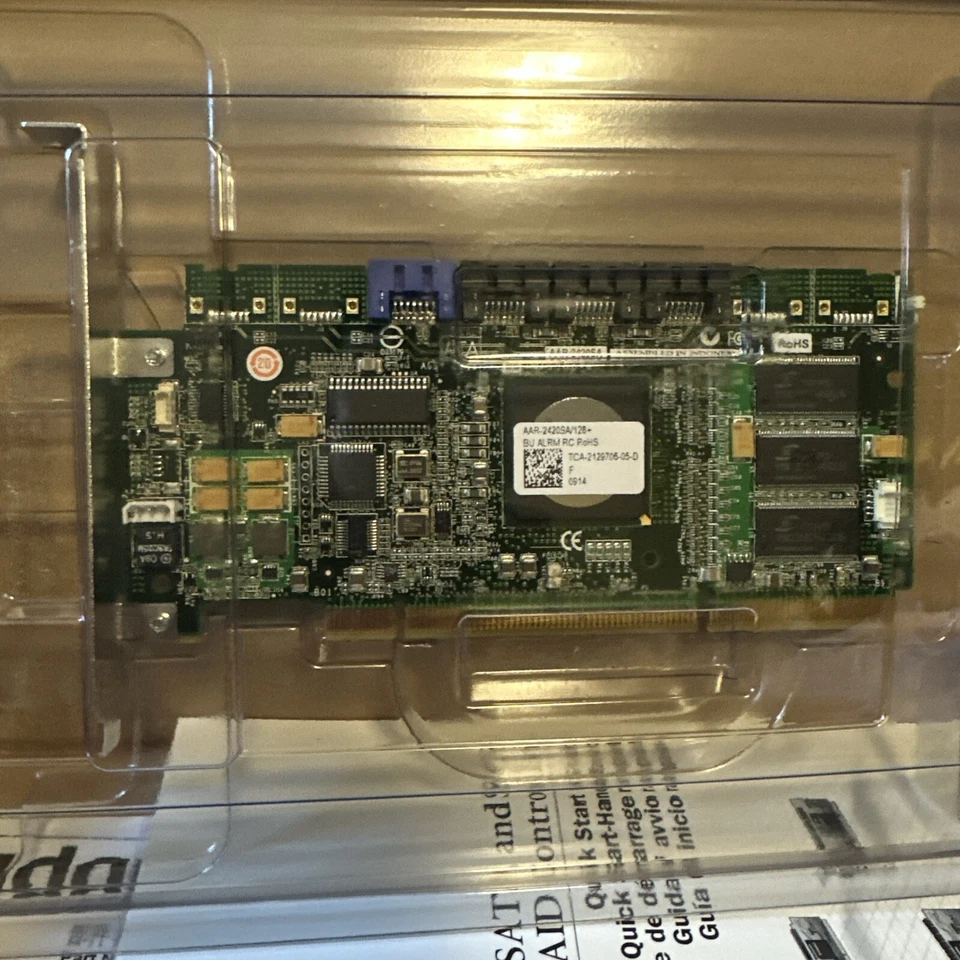 Adaptec AAR-2420SA/128+ BU ALRM RC RoHS 4-Port SATA PCI-x RAID Controller - NEW! - Image 4 of 4