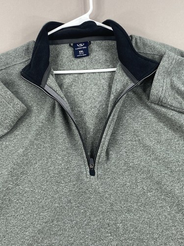 Suéter de lana vintage Lands End para hombre XXL 2XL gris 1/4 cremallera manga larga - Imagen 11 de 13