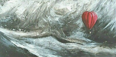 Original Art BALLOON Signed ''Passage'' 15x30x2 gallery wrap  Steven G.Graff