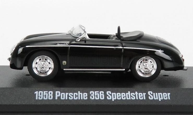 MODELLINO AUTO STATICO GREENLIGHT PORSCHE 356 SPEEDSTER SUPER 1958 NERO 1/43 - Immagine 3 di 4