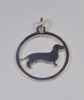 Kleiner Silberner AnhäNger Mit Dackelsilhouette Und Halsband Luce
