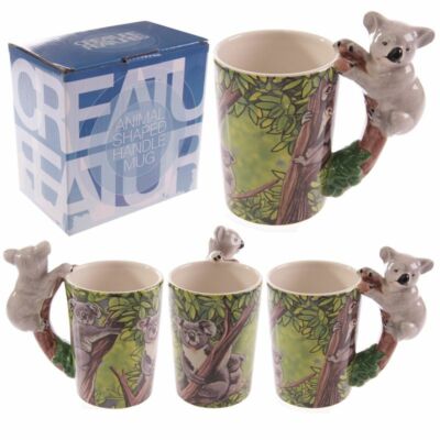 Puckator Novelty Ceramic Jungle Mug with Koala Shaped Handle