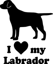 I LOVE MY LABRADOR Vinyl Sticker - Retriever Dog Puppy Straight - Die Cut Decal