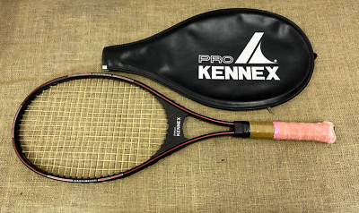 PRO KENNEX USA POWER ACE TENNISSCHLÄGER & HEAD COVER RETRO SELTEN SCHWARZ & ROT