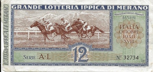 Lot De Deux Billets De Loterie - Exposition De Rome 1940 - Séries L Et O - Rare, Pour Collection