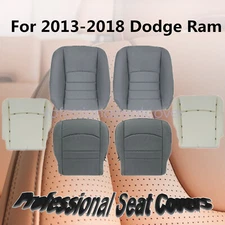 Gray Cloth Seat Cover & Foam Cushion For 13-18 Dodge Ram Driver & Passenger