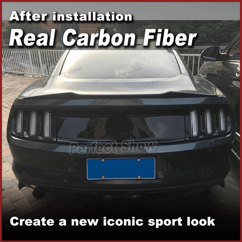 Fit For Ford Mustang GT 2-Door Coupe 2015-18 REAL Carbon Rear Trunk Spoiler Wing - Picture 3 of 14