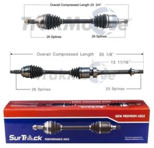 SurTrack Pair Set of 2 Front CV Axle Shafts For Mini R52 R55 R56 Cooper Auto