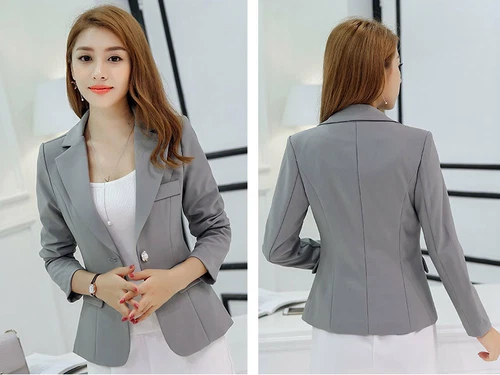 Business Freizeit Anzug Jacke Damen Formell Schmal Ein Knopf Langarm Blazer Mantel - Bild 10 von 17